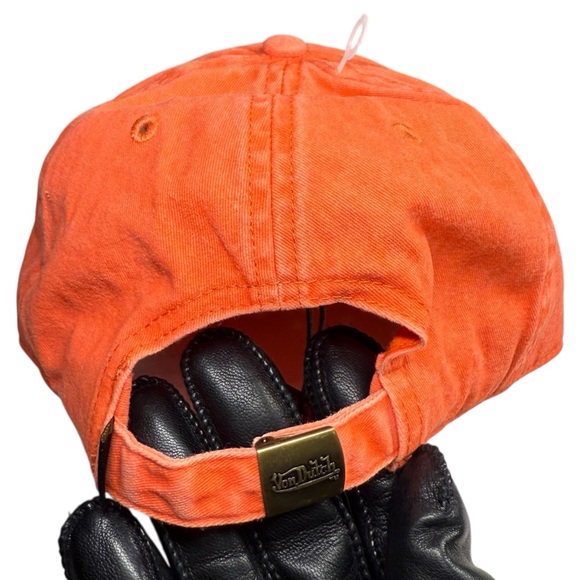 Von Dutch Distressed Denim Adjustable Hat/Cap Orange - Picture 4 of 7